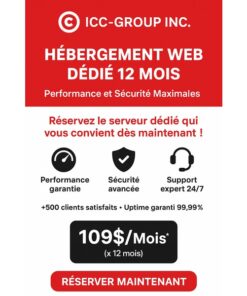Hébergement Web dédié d'une durée de 12 Mois (Reconduisible)