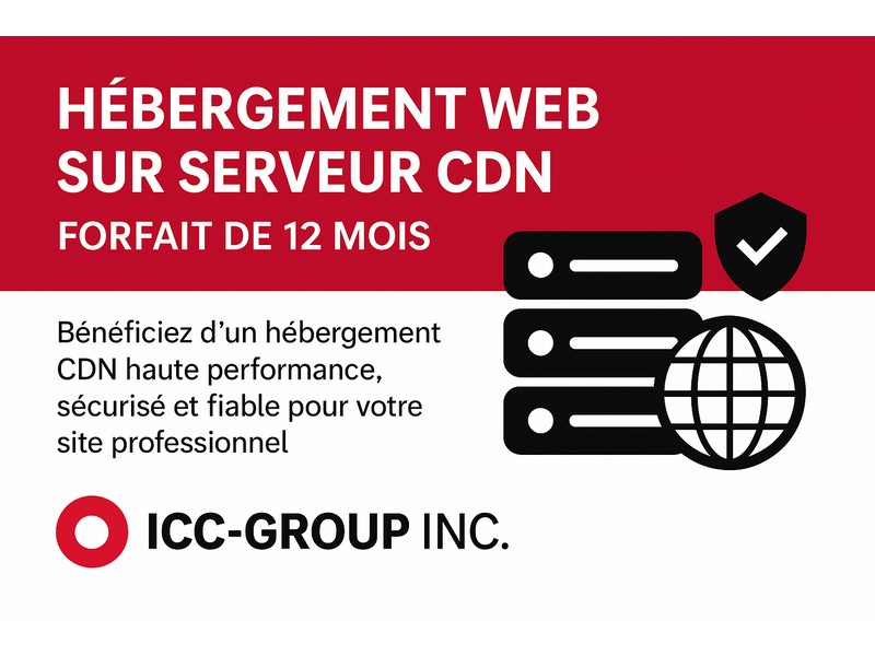 Hébergement Web sur serveur CDN – Forfait de 12 mois